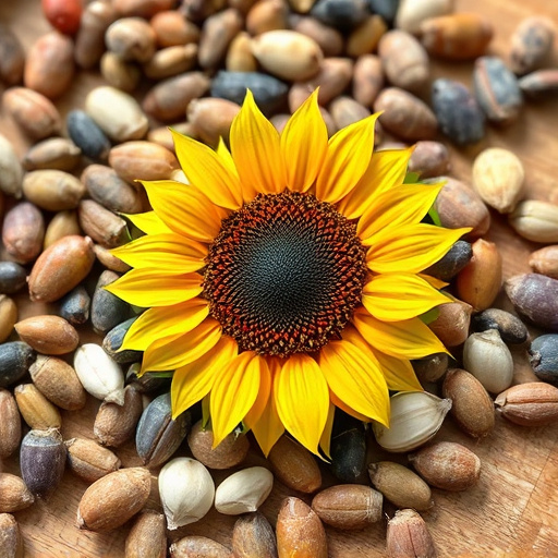 Sunflower hearts poured into bird table tray