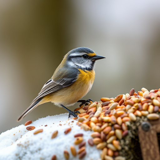 Sunflower seeds and millet in tray
