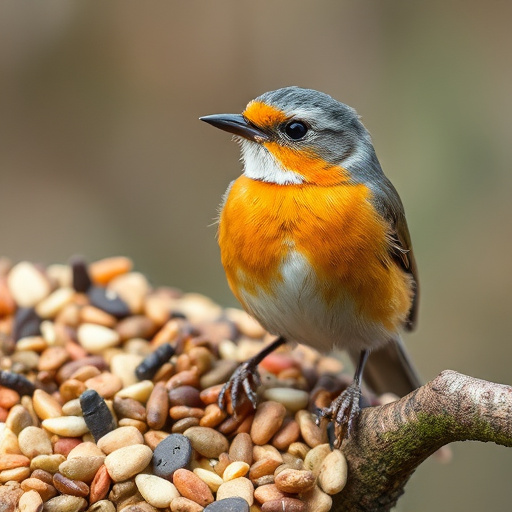 Sunflower seeds and millet in tray