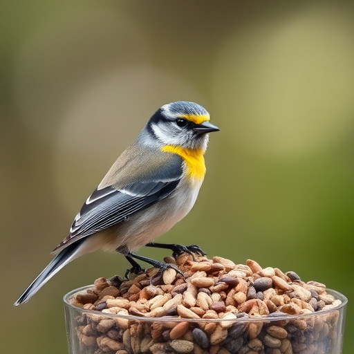 Sunflower seeds spilling from container