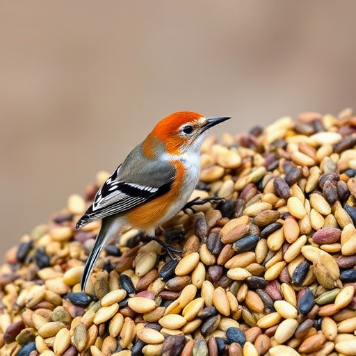 Sunflower seeds spilling from container