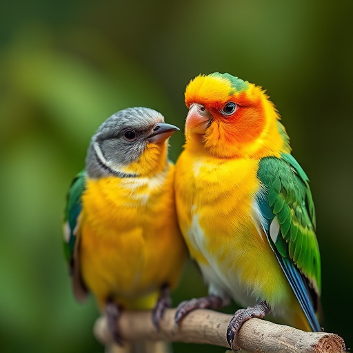 Tender feeding session with fledgling bird
