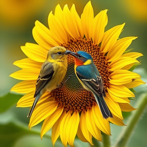 Tits feeding from tray of sunflower hearts
