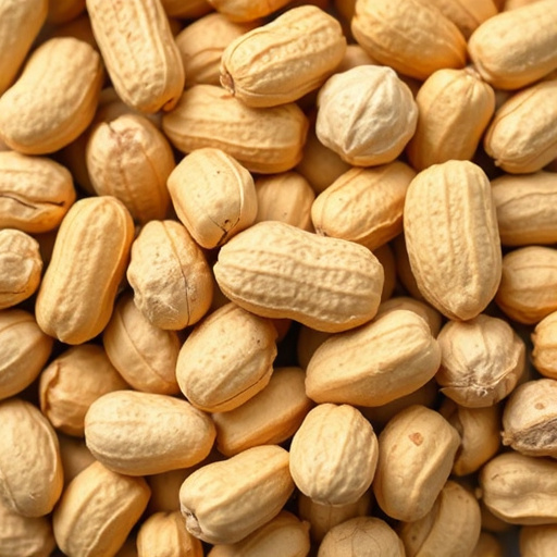 Transparent pouch of peanuts for birds
