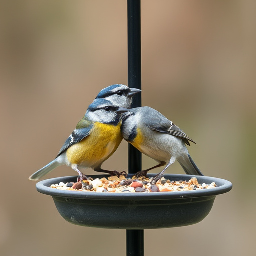 Tray-style feeder catching falling bird seed