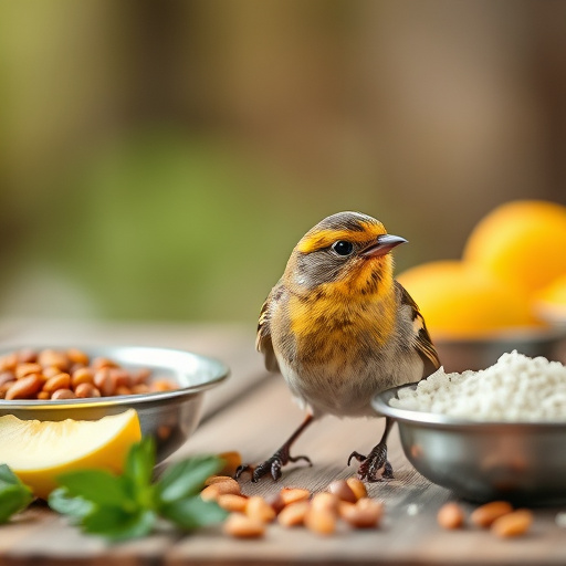 Variety of seeds on bird table