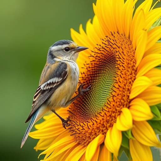 Variety of small birds sharing feeder