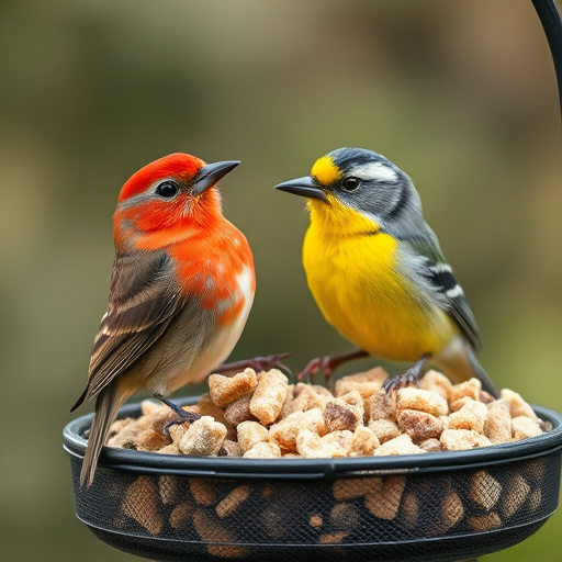 Variety of suet pellet flavours displayed