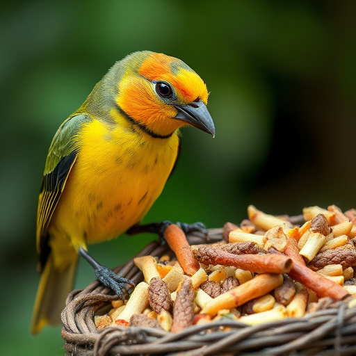 Various bird seed packs on shelf