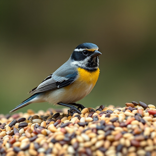 Various bird seed packs on shelf