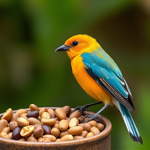 Various bird seed packs on shelf