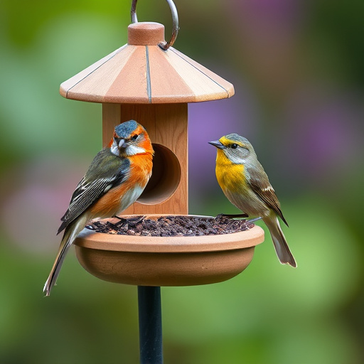 Weatherproof bird feeding station outdoors