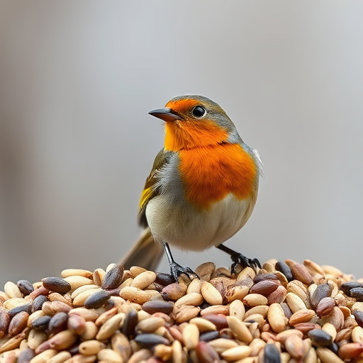 Wild bird seed mix on tray