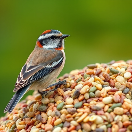Wild bird seed mix on tray