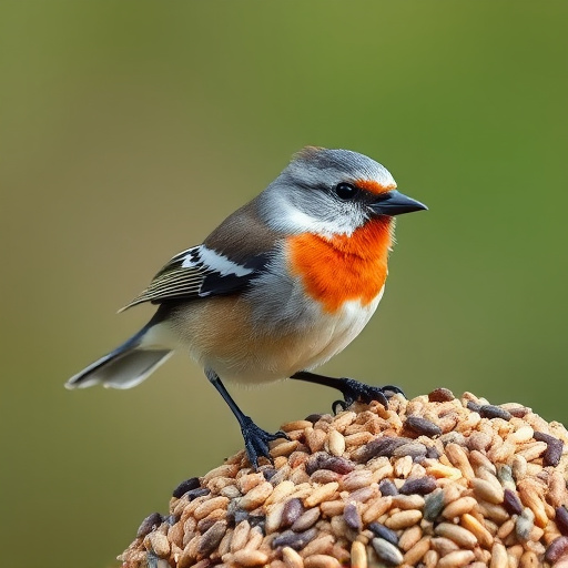 Wild bird seed mix on tray