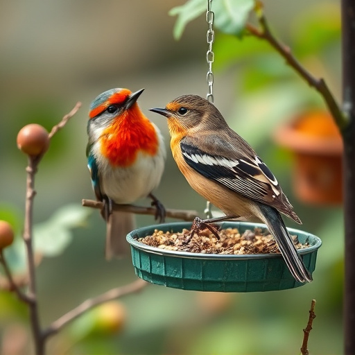 Wild bird seed pouring from bag