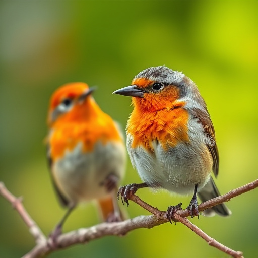 Wild birds eating from ground feeder