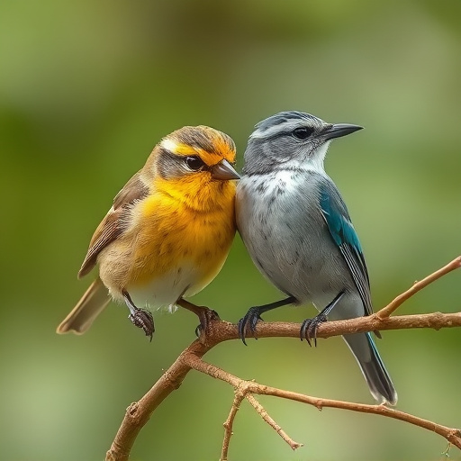 Wild birds enjoying mealworms outdoors