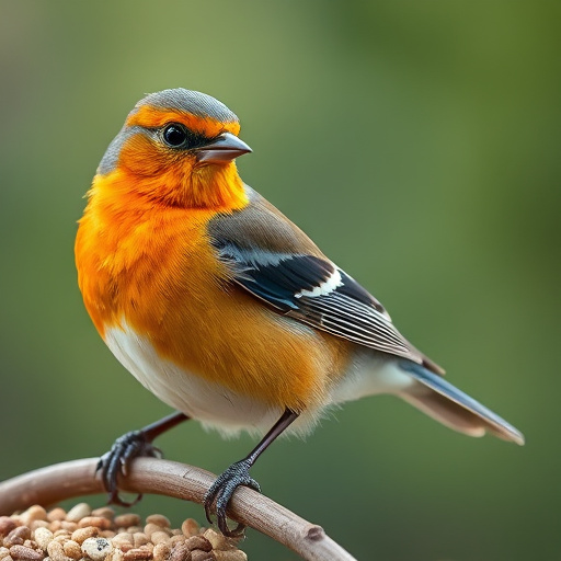 Wild birds feeding on chopped fruit