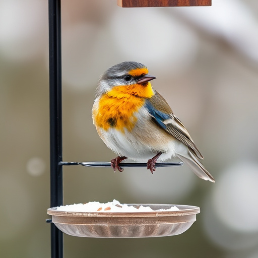 Wild birds feeding on sunflower seeds