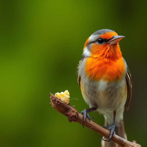 Wild birds pecking at chopped fruit