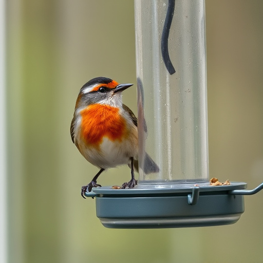 Window bird feeder attached to glass