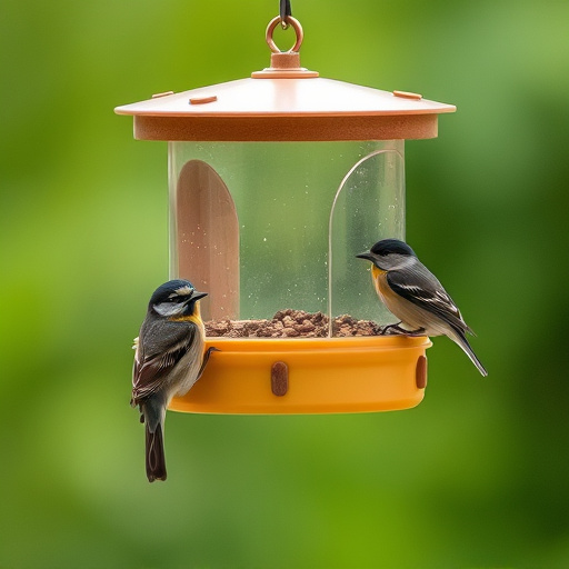 Window bird feeder attached to glass