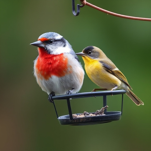 Window feeder filled with seeds outdoors