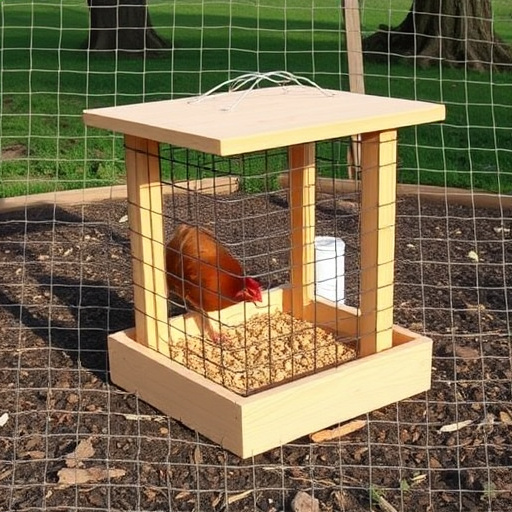 Wire mesh feeder deterring large birds