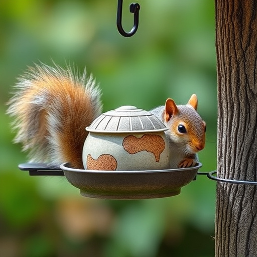 Wire mesh feeder deterring large birds