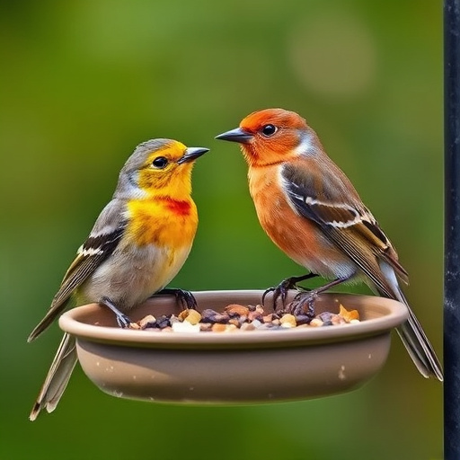 Woodpecker feeding on suet block