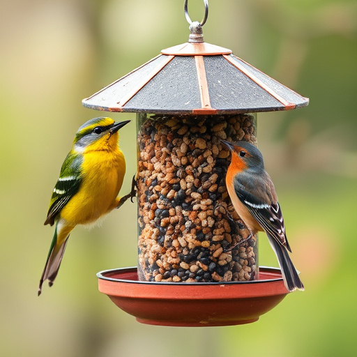 Wrens feeding on fat balls