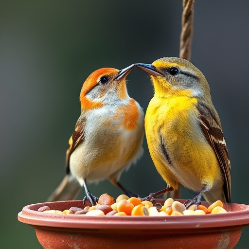 Wrens feeding on fat balls