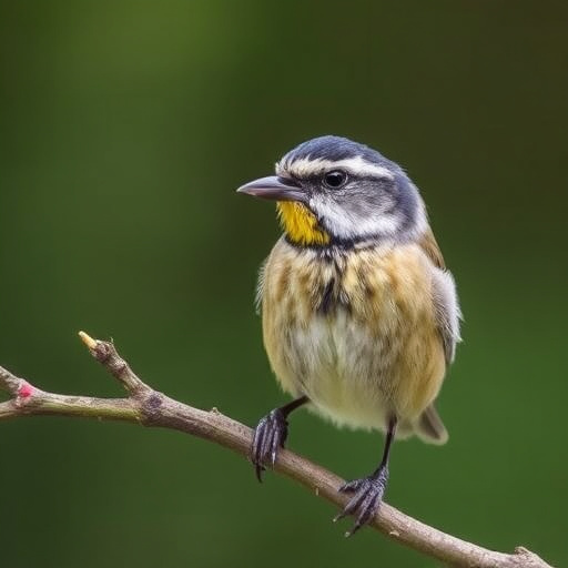 Young bird learning to eat independently