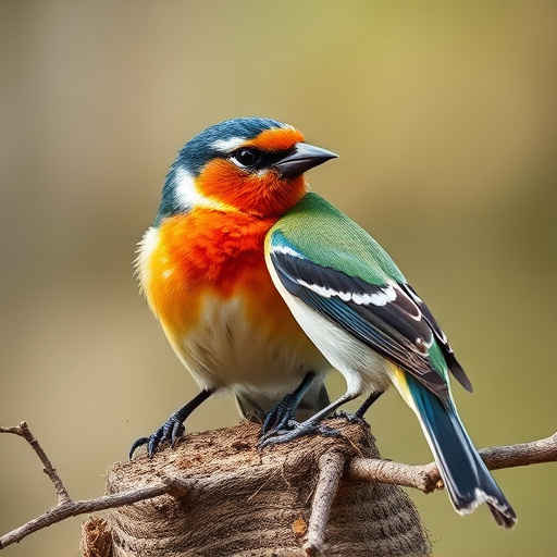 Blue tit clinging to feeder tube