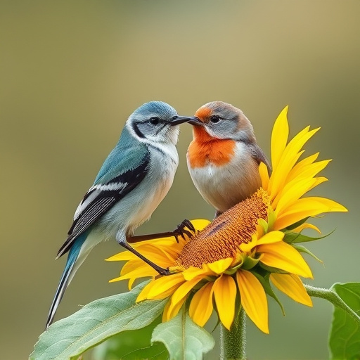 Blue tit holding seed in its beak