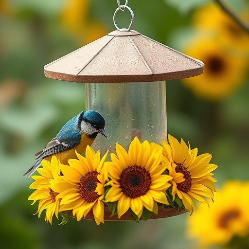 Clean sunflower hearts in seed dispenser