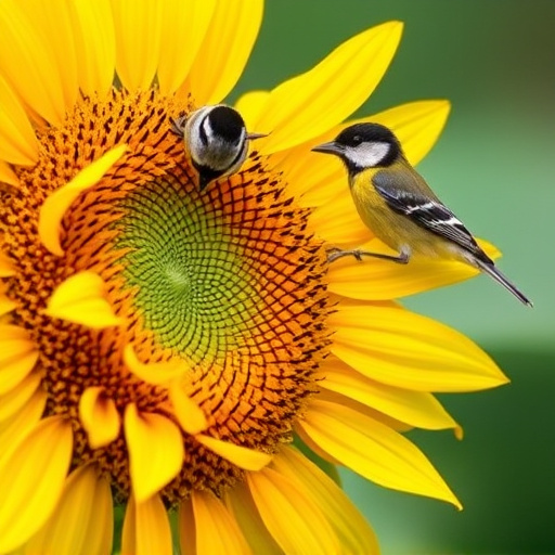 Clean sunflower hearts in seed dispenser