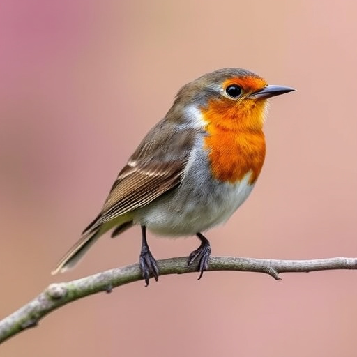 Close-up of robin near mealworm tray