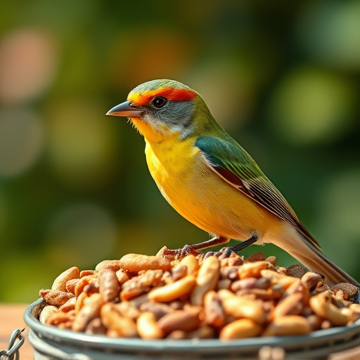 Customer holding bird seed delivery bag