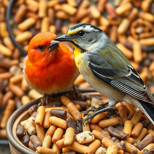 Dried mealworms in small bowl