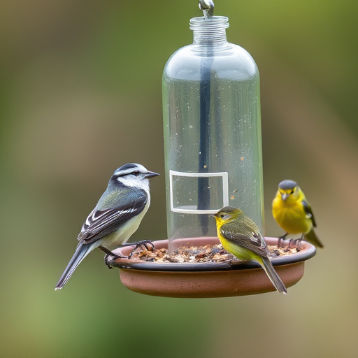 Feeder filled with husk-free bird seeds