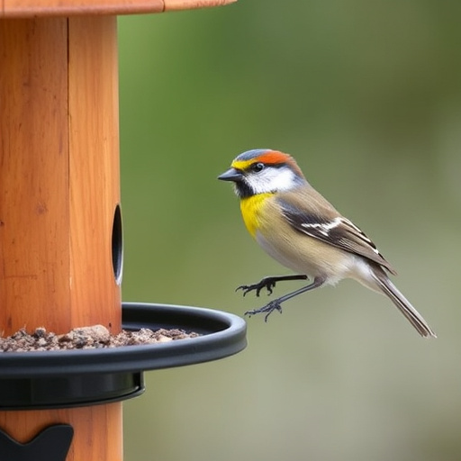 Feeding station with small bird silhouettes