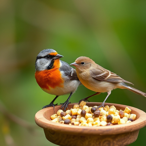 Garden feeder filled with sunflower hearts