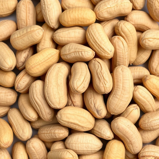 Hand holding fresh peanuts for birds