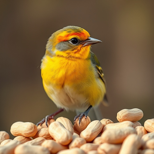 Refill scoop of peanuts for birds