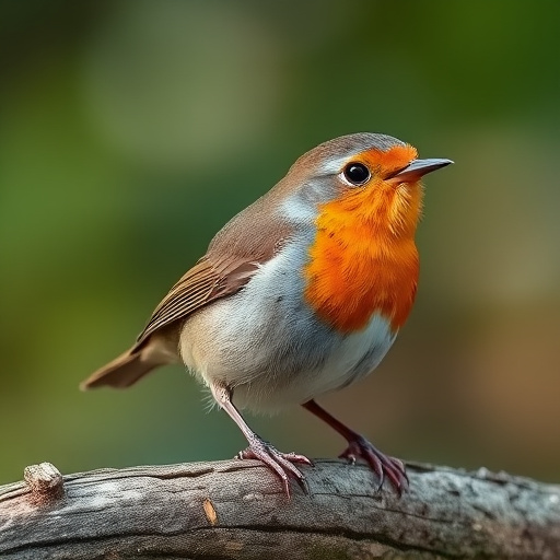 Robin feeding on sunflower heart pieces
