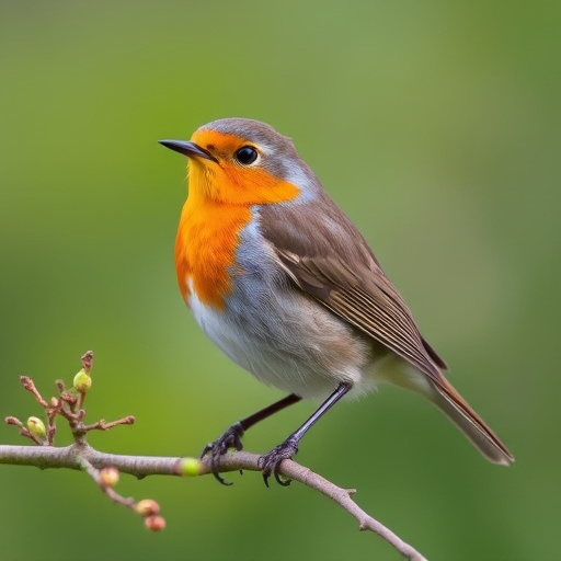 Robin feeding on sunflower heart pieces