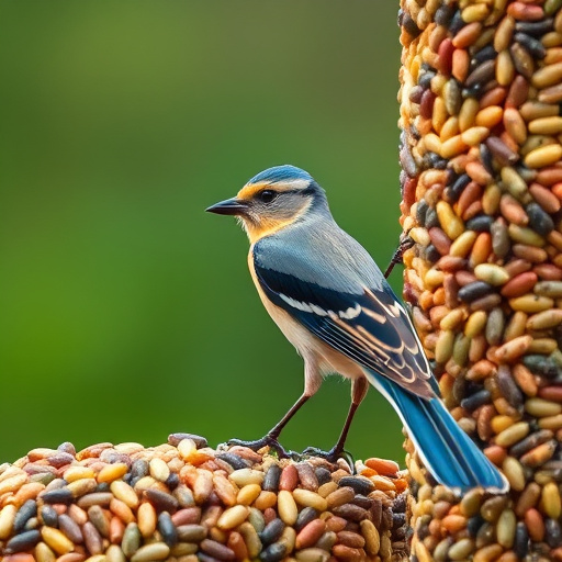 Robins pecking at scattered seed