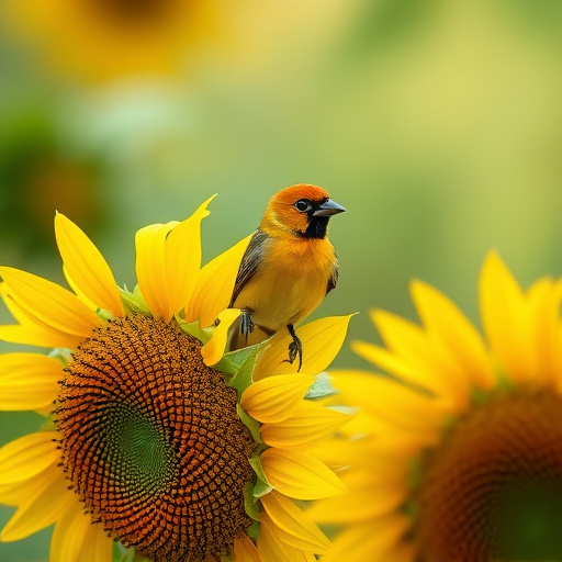 Robins pecking at sunflower heart mix